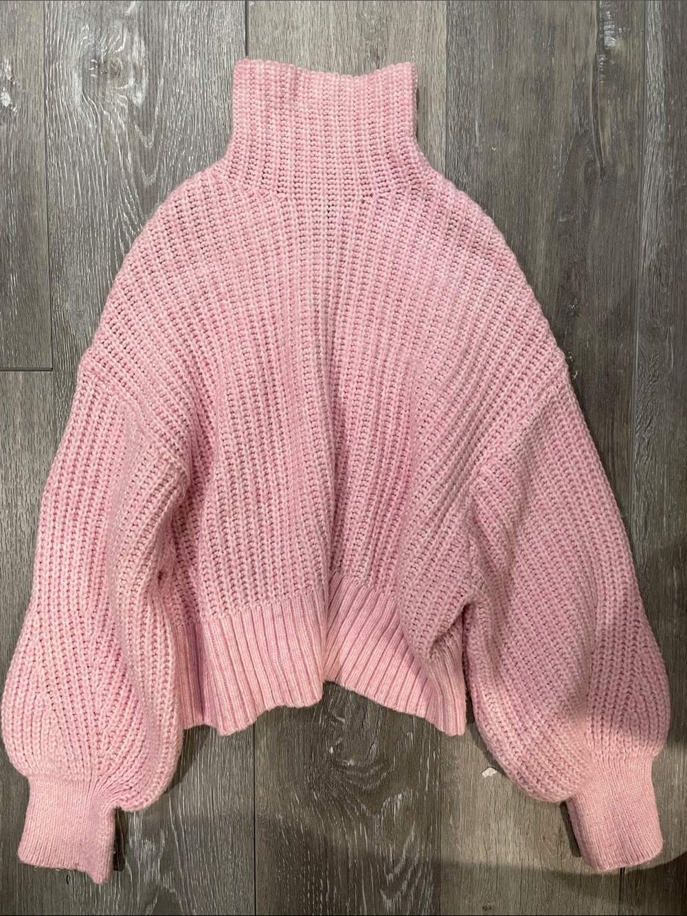 H&M Blush Pink Chunky Turtleneck Sweater